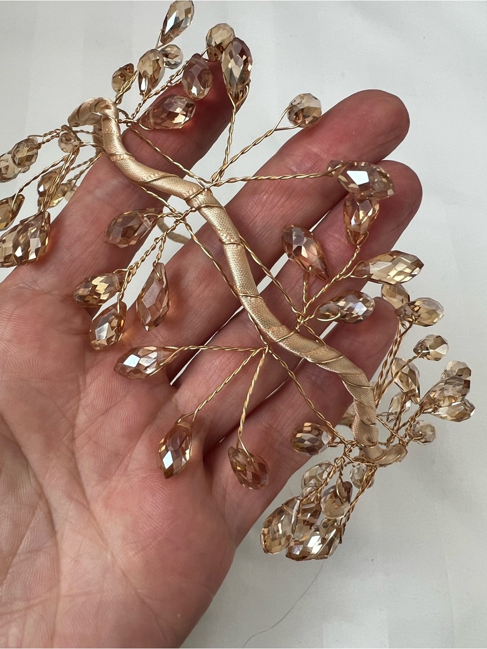 Delicate Champagne Crystal Branch Headband - Unbranded - Picture 3 of 7